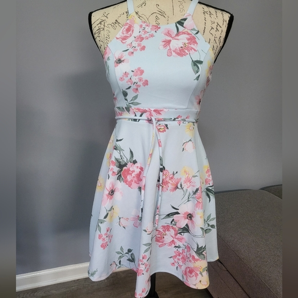 Other - Girls strapless Floral dress,Back zippers,Blue,Pink,Size 12 Girls